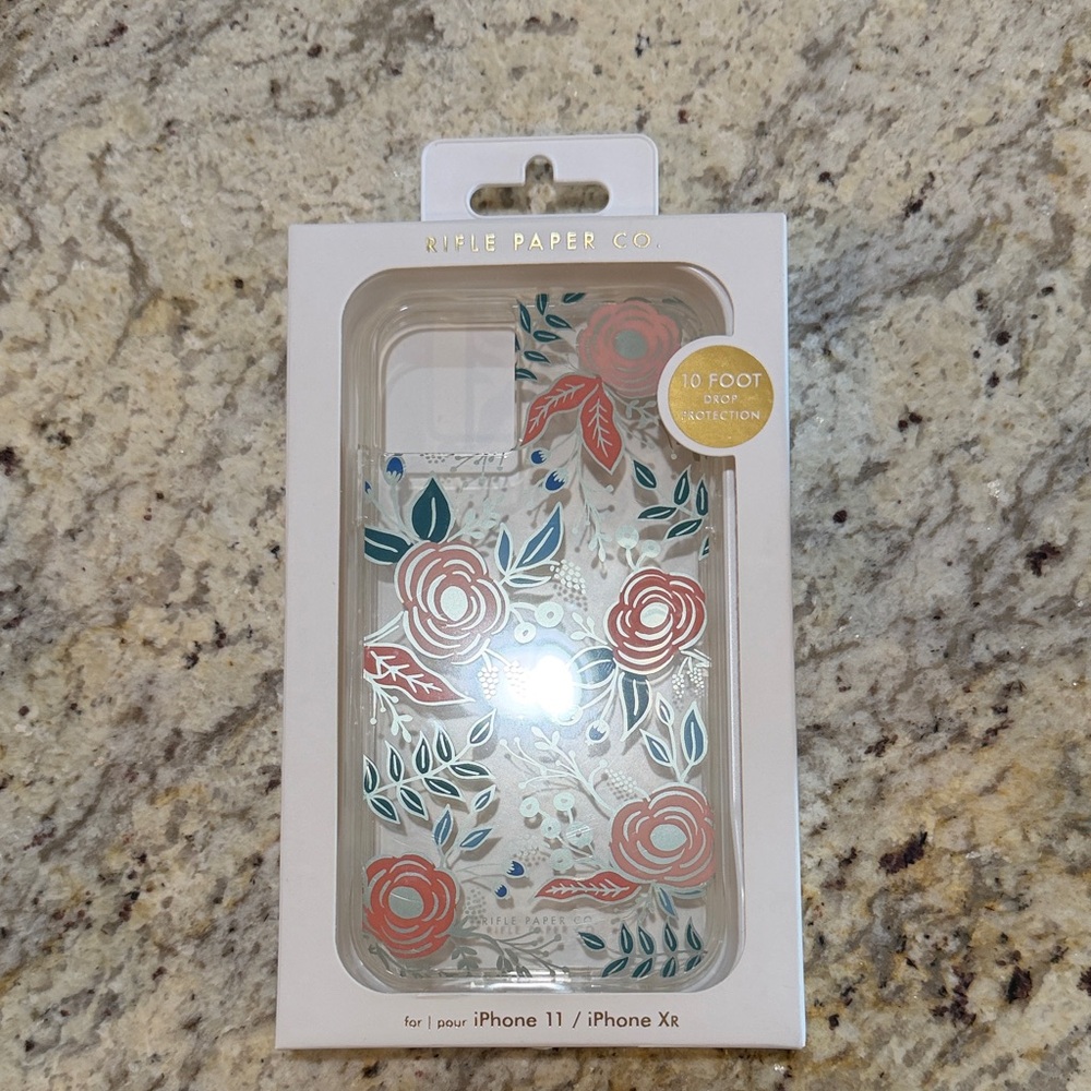 Rifle Paper Co. Clear Floral iPhone 11/XR Case with Red and Green